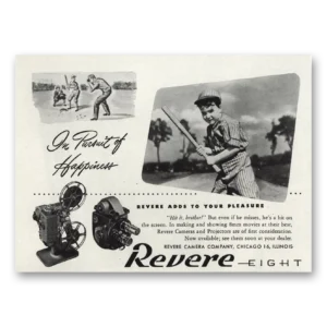 1946 Revere Camera Print Ad | Happiness Baseball