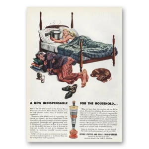 1946 Revere Copper + Brass Print Ad | Indispensable For Household