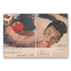 1946 Revlon Face Powder Print Ad | Double Dare