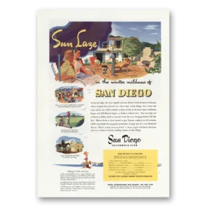 1946 San Diego California Print Ad | Sun Laze