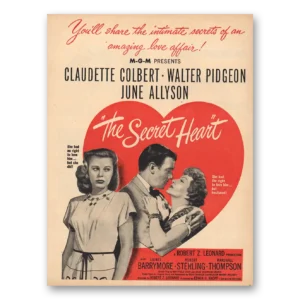 1946 The Secret Heart Promo Print Ad | Claudette Colbert