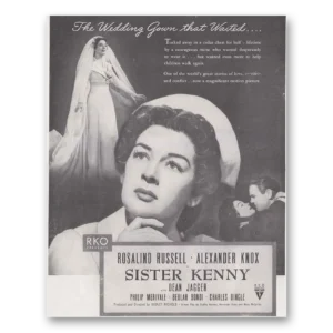 1946 Sister Kenny Movie Promo Print Ad | Rosalind Russell