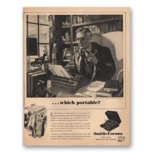 1946 Smith Corona Typewriters Print Ad | Which Portable