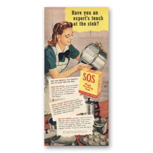 1946 SOS Scouring Pads Print Ad | Expert Touch