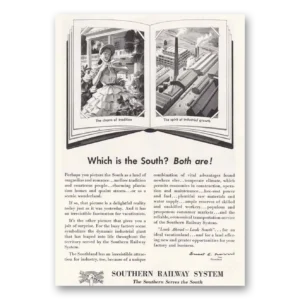 1946 Southern Railway Print Ad | Which Is South