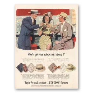 1946 Stetson Hats Print Ad | Winning Straw