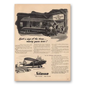 1946 Stinson Voyager 150 Airplane Print Ad | Pilot Depends