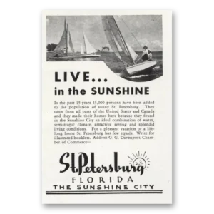 1946 St Petersburg Florida Print Ad | Live Sunshine