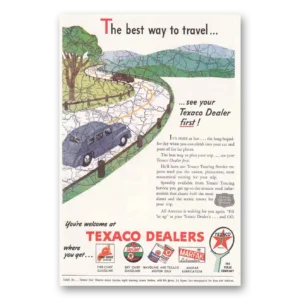 1946 Texaco Dealers Print Ad | Road Map
