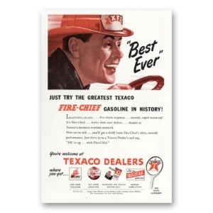 1946 Texaco Fire Chief Gasoline Print Ad | Best Ever