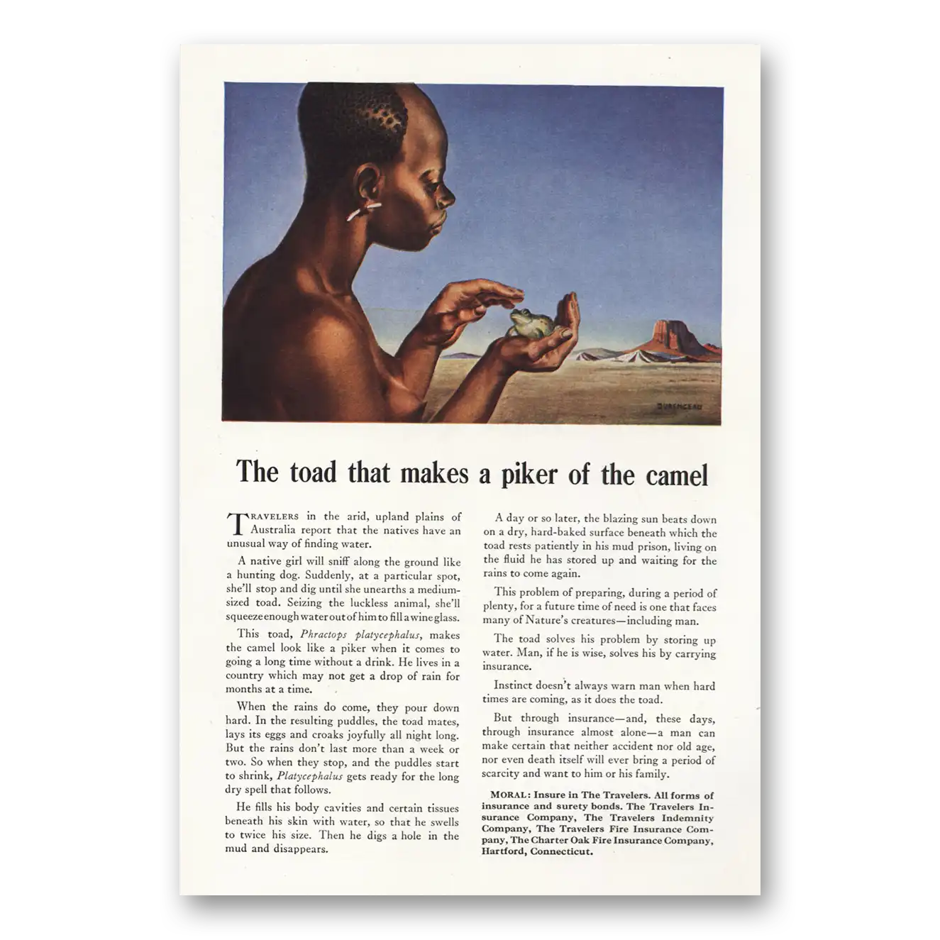 1946 Travelers Insurance Print Ad | Toad