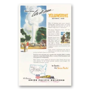 1946 Union Pacific Railroad Print Ad | Yellowstone