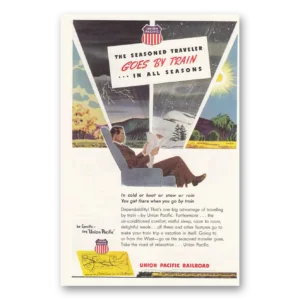 1946 Union Pacific Railroad Print Ad | Goes By Train