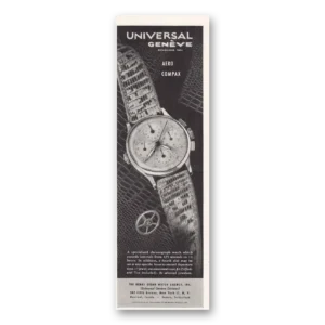 1946 Universal Geneve Watch Print Ad | Aero Compax