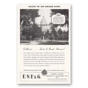 1946 USF&G Print Ad | California