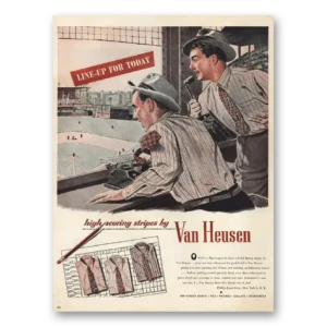 1946 Van Heusen Shirts Print Ad | Baseball Lineup