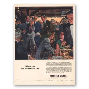 1946 Webster Cigars Print Ad | Welcome 21