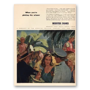 1946 Webster Cigars Print Ad | When You're Picking Winner