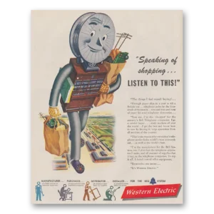 1946 Western Electric Print Ad | Speaking Shopping