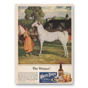 1946 White Horse Scotch Whisky Print Ad | Winner