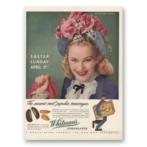 1946 Whitmans Chocolates Print Ad | Easter Sunday