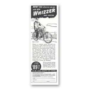 1946 Whizzer Bike Motor Print Ad | Bike Motor