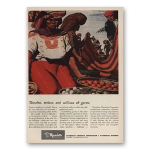 1946 Wyandotte Chemicals Print Ad | Tamales Melons