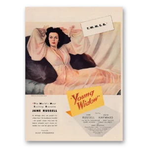 1946 Young Widow Movie Promo Print Ad | Jane Russell