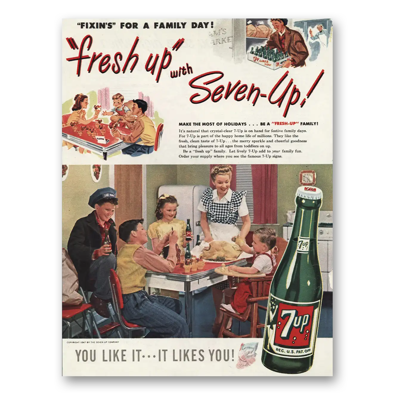 1957 7Up Print Ad | Family Day
