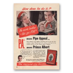 1947 Prince Albert Tobacco Print Ad | No Secret Brother