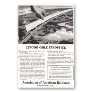 1947 Association of American Railroads Print Ad | Mile Yardstick