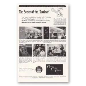 1947 American Car and Foundry Print Ad | Secret Sunliner