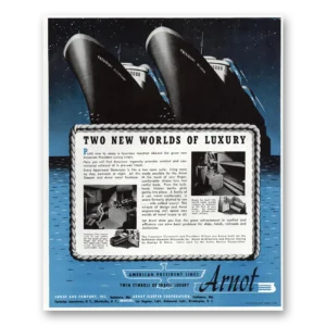 1947 American President Lines Print Ad | Two New Worlds