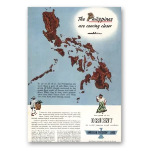 1947 American President Lines Print Ad | Philippines