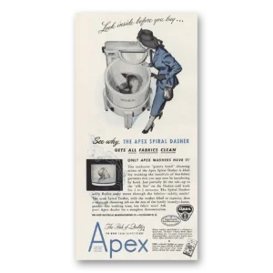 1947 Apex Spiral Dasher Washer Print Ad | Look Inside