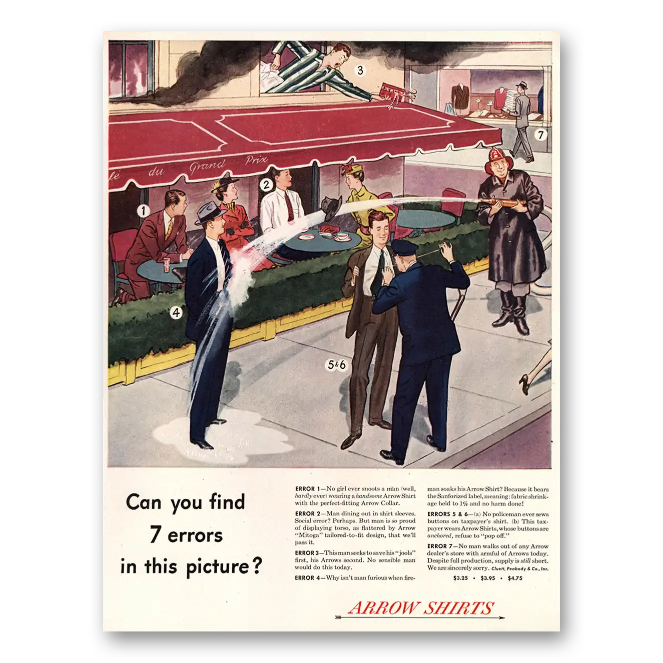 1947 Arrow Shirts Print Ad | 7 Errors