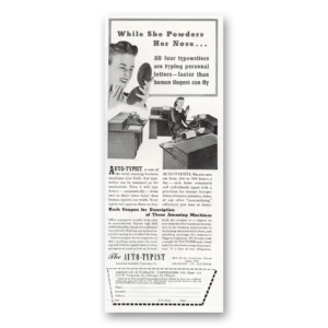 1947 American Automatic Typewriter Print Ad | Auto Typist