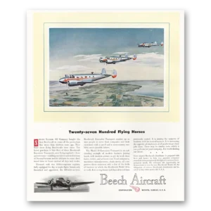 1947 Beechcraft Print Ad | Flying Horses