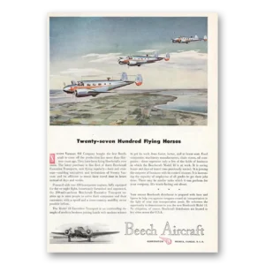1947 Beechcraft Print Ad | Flying Horses
