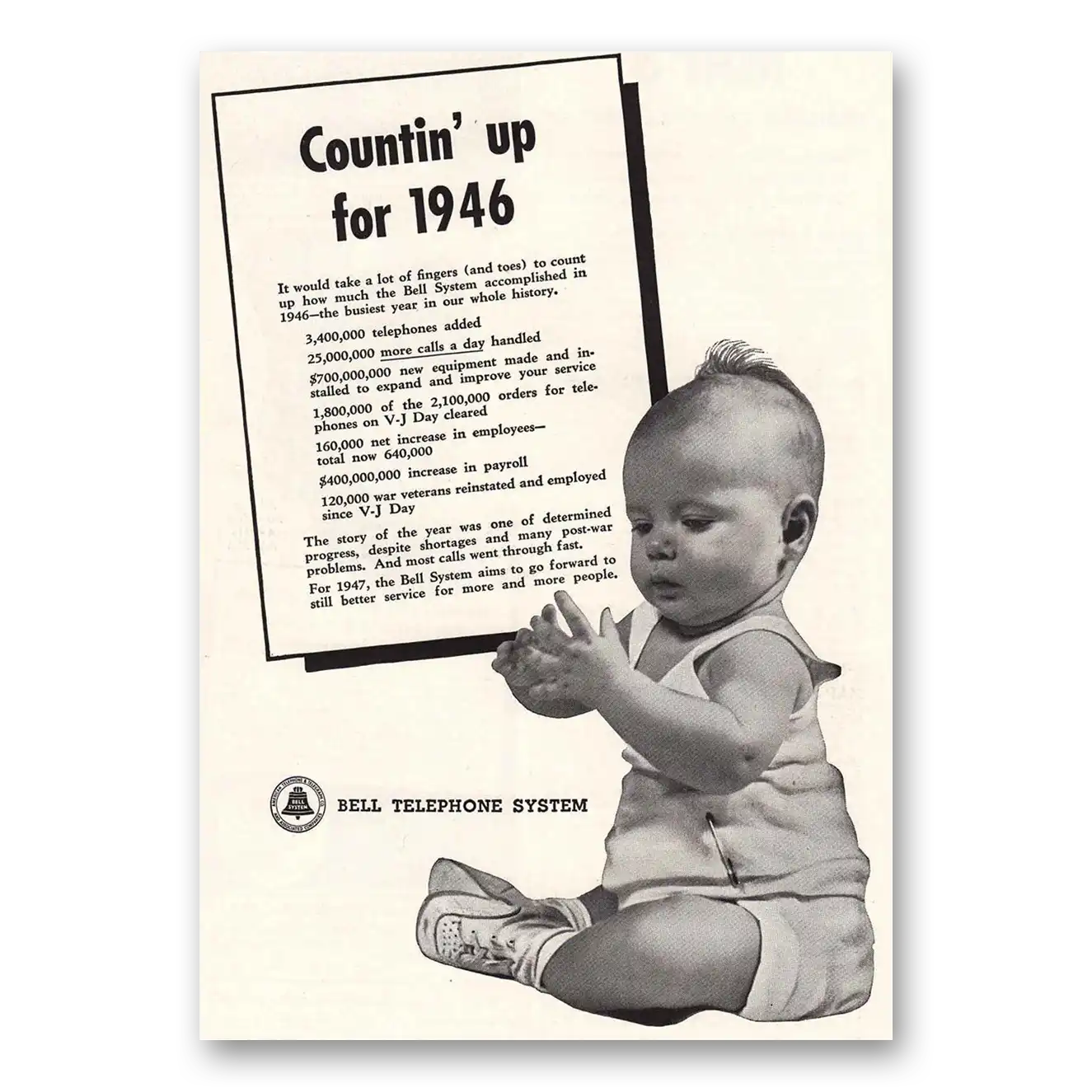 1947 Bell Telephone Print Ad | Countin' Up
