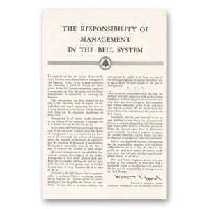 1947 Bell Telephone Print Ad | Responsibility