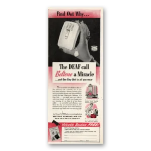 1947 Beltone Hearing Aid Print Ad | Deaf Call