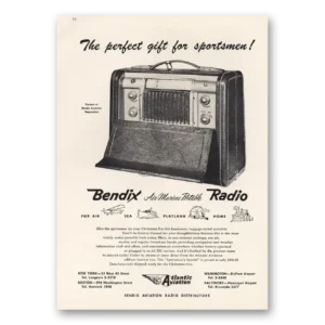 1947 Bendix Radio Print Ad | Sportsmen