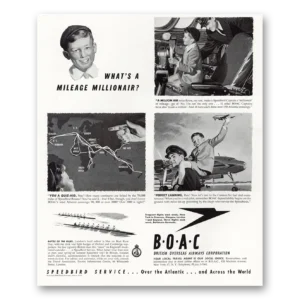1947 British Airways BOAC Print Ad | Mileage Millionair