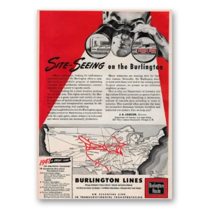 1947 Burlington Route Print Ad | Site Seeing