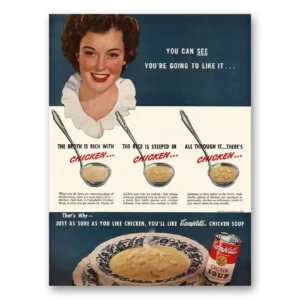 1947 Campbells Chicken Soup Print Ad | You Can See