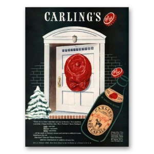 1947 Carlings Red Cap Ale Print Ad | Come On