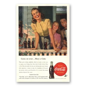 1947 Coca Cola Print Ad | Feeling Neighborly