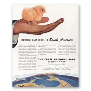 1947 Chase National Bank Print Ad | Baby Chicks