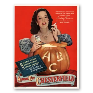 1947 Chesterfield Cigarettes Print Ad | Dorothy Lamour